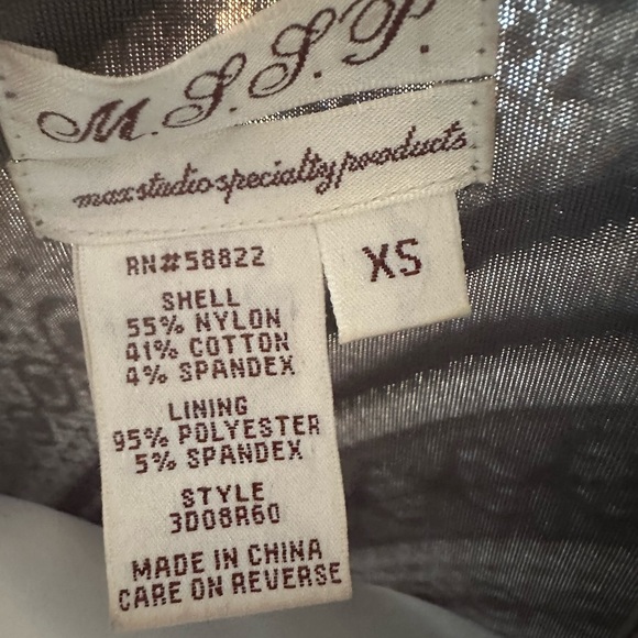 MAX STUDIO SPECIALTY GRAY LACE SPANDEX DRESS -SIZE XS - Picture 5 of 5